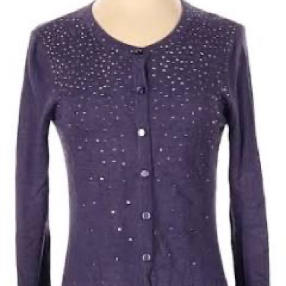 Merona purple sparkle button down cardigan. Size XS excellent condition